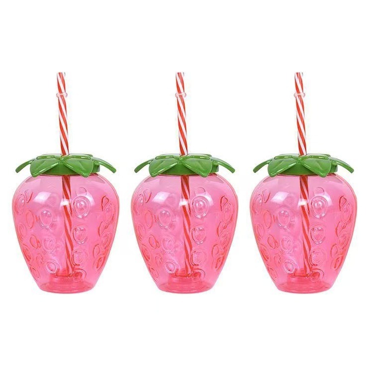 1pc Strawberry Straw Cup 500ml - Coffee Equipment Home avaliação e preço