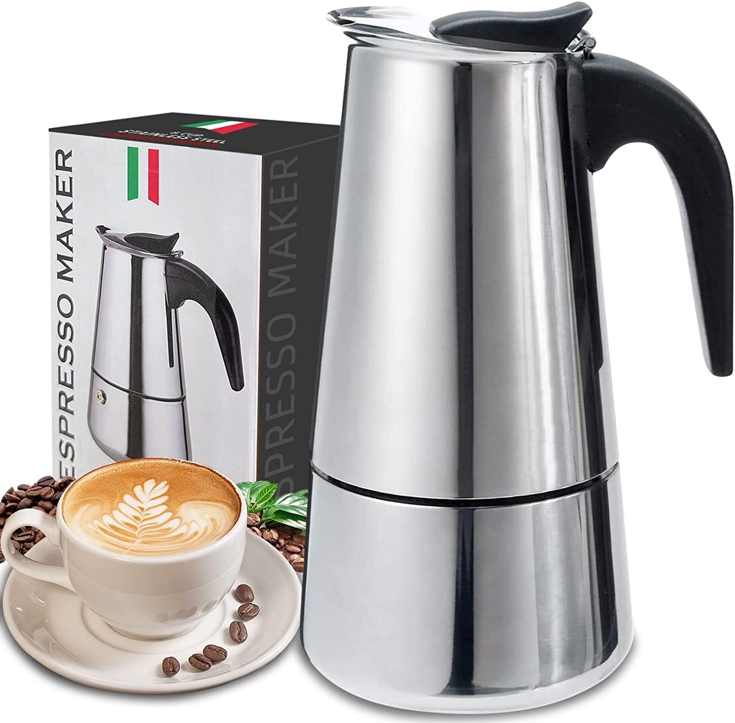 4/6/9 Cups Moka Pot Caffe Mach - Coffee Equipment Wdt avaliação e preço